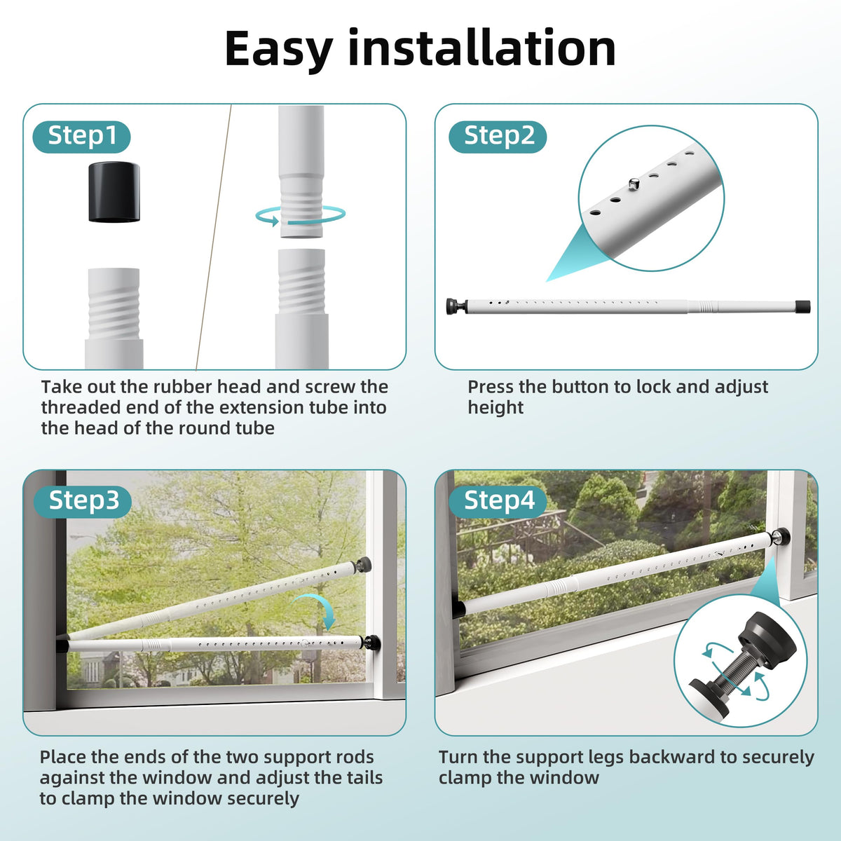 Gadgetzan Sliding Door Security Bar Anti-slip Rubber ends protect surfaces.