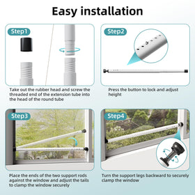 Gadgetzan Sliding Door Security Bar Anti-slip Rubber ends protect surfaces.