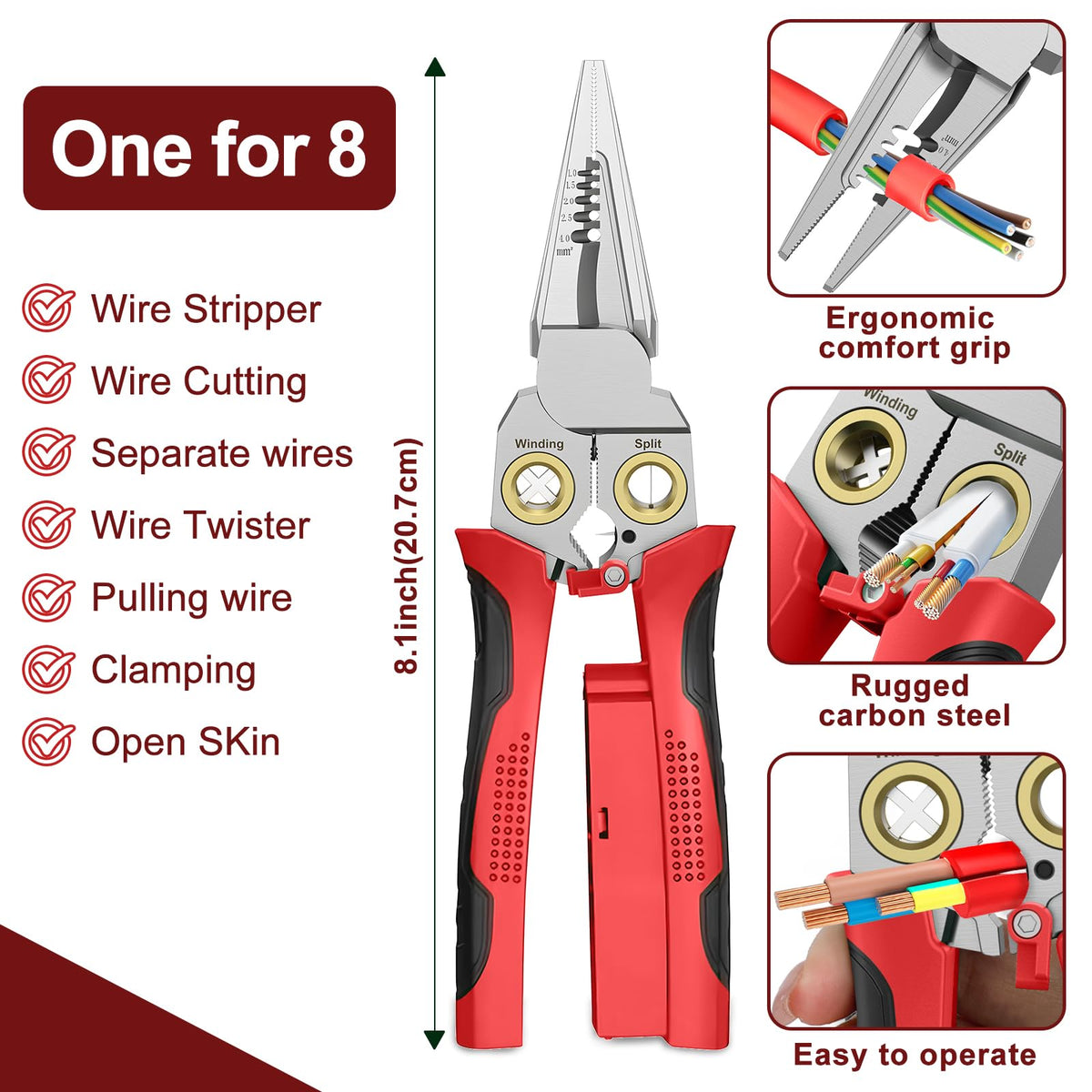 GADO Pro 8-in-1 close-up blades for precise cuts.