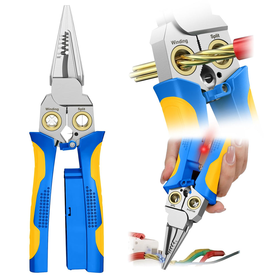 GADO Pro 8-in-1 wire stripper front view highlighting compact all-in-one versatility for electricians
