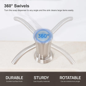 GAGALIFE brushed nickel pump head for durable, stylish dispensing.