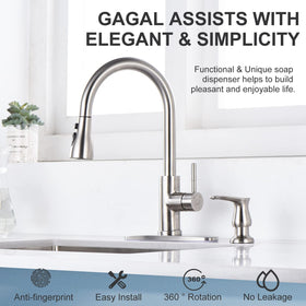 GAGALIFE built-in dispenser combines modern design with anti-fingerprint finish to stay tidy.