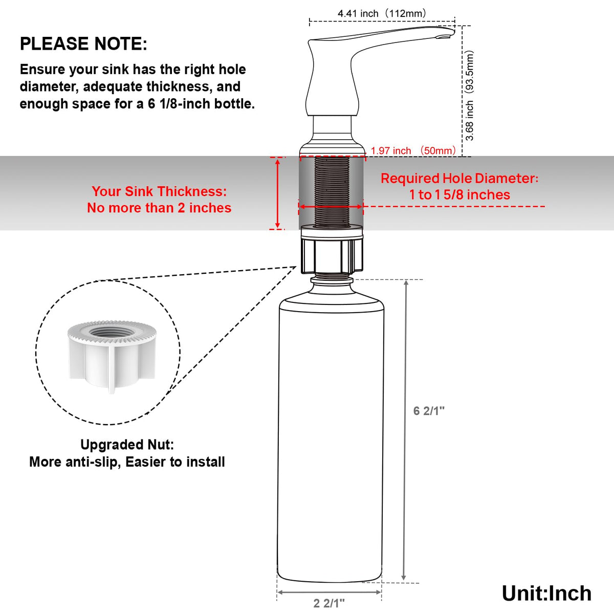 GAGALIFE anti-fingerprint finish keeps the dispenser clean.