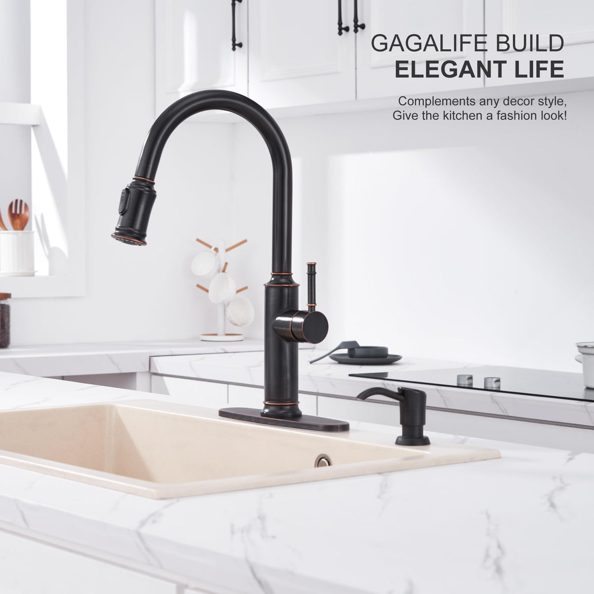 GAGALIFE soap dispenser no-leak pump, clean kitchen with every press.