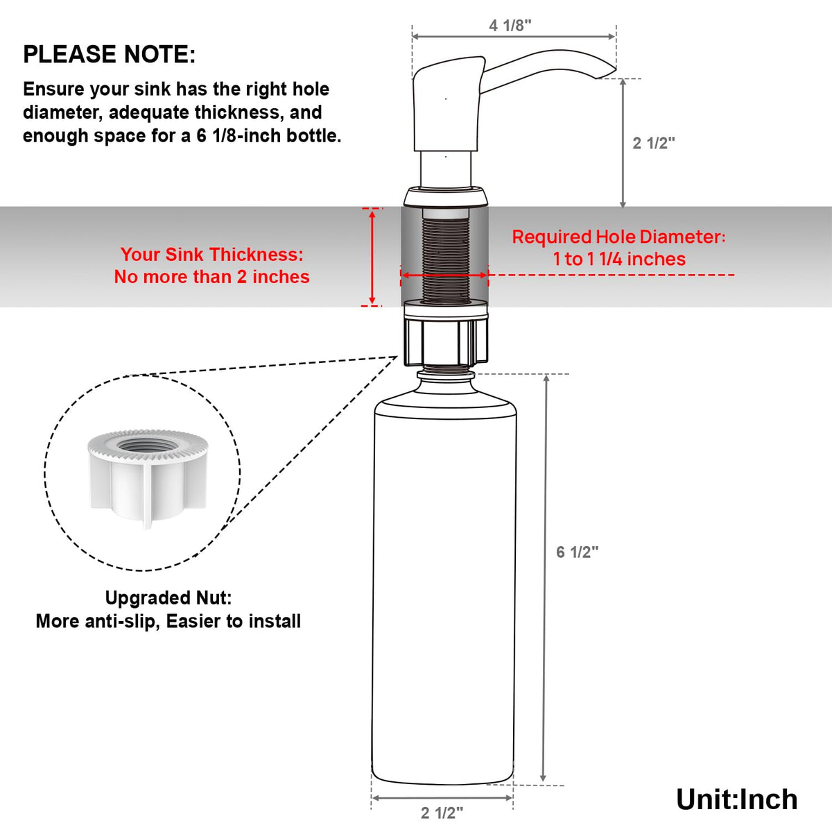 GAGALIFE soap dispenser top-refill mechanism for easy reloading from above.