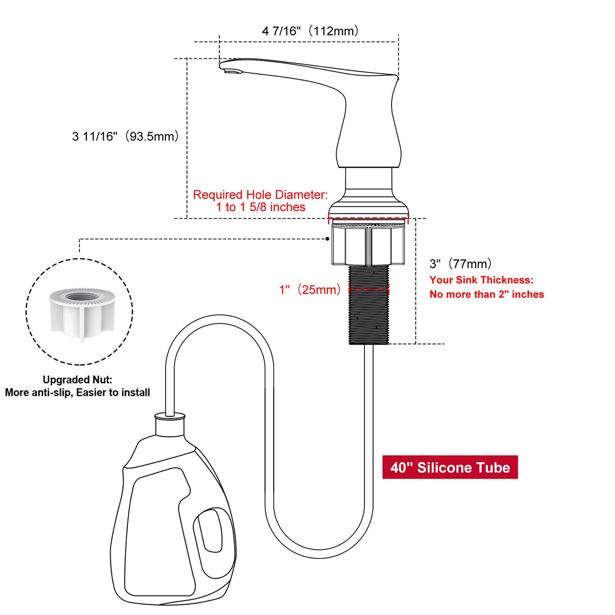 GAGALIFE under-sink dispenser installation kit for a clean, secure setup.