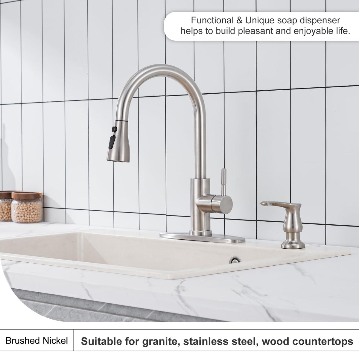 GAGALIFE under-sink dispenser setup shows compatibility with many bottle necks.
