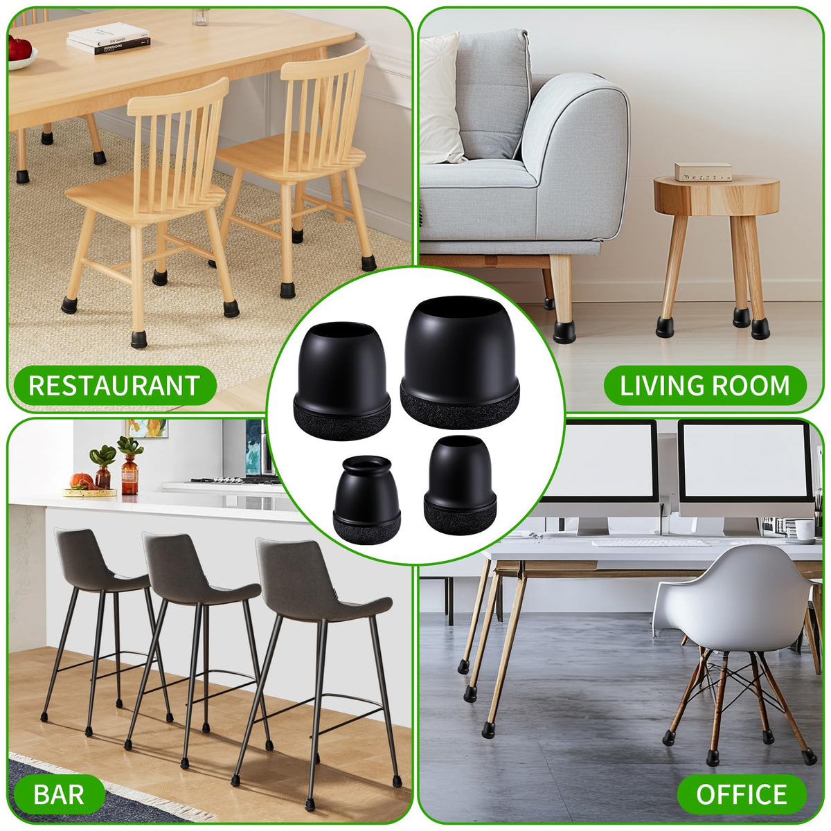 GAGUIUP black finish blends with furniture finishes