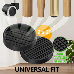 GAGUIUP caster cup on wooden floor demonstrates stability and noise reduction.
