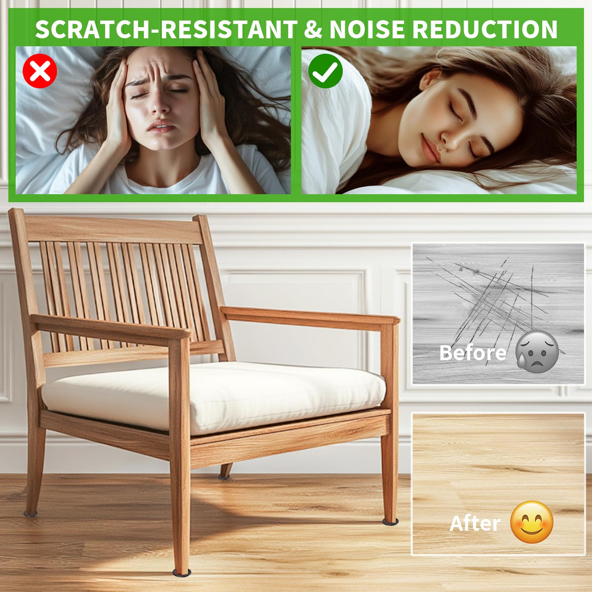 GAGUIUP easy-to-use pads keep furniture in place during cleaning.