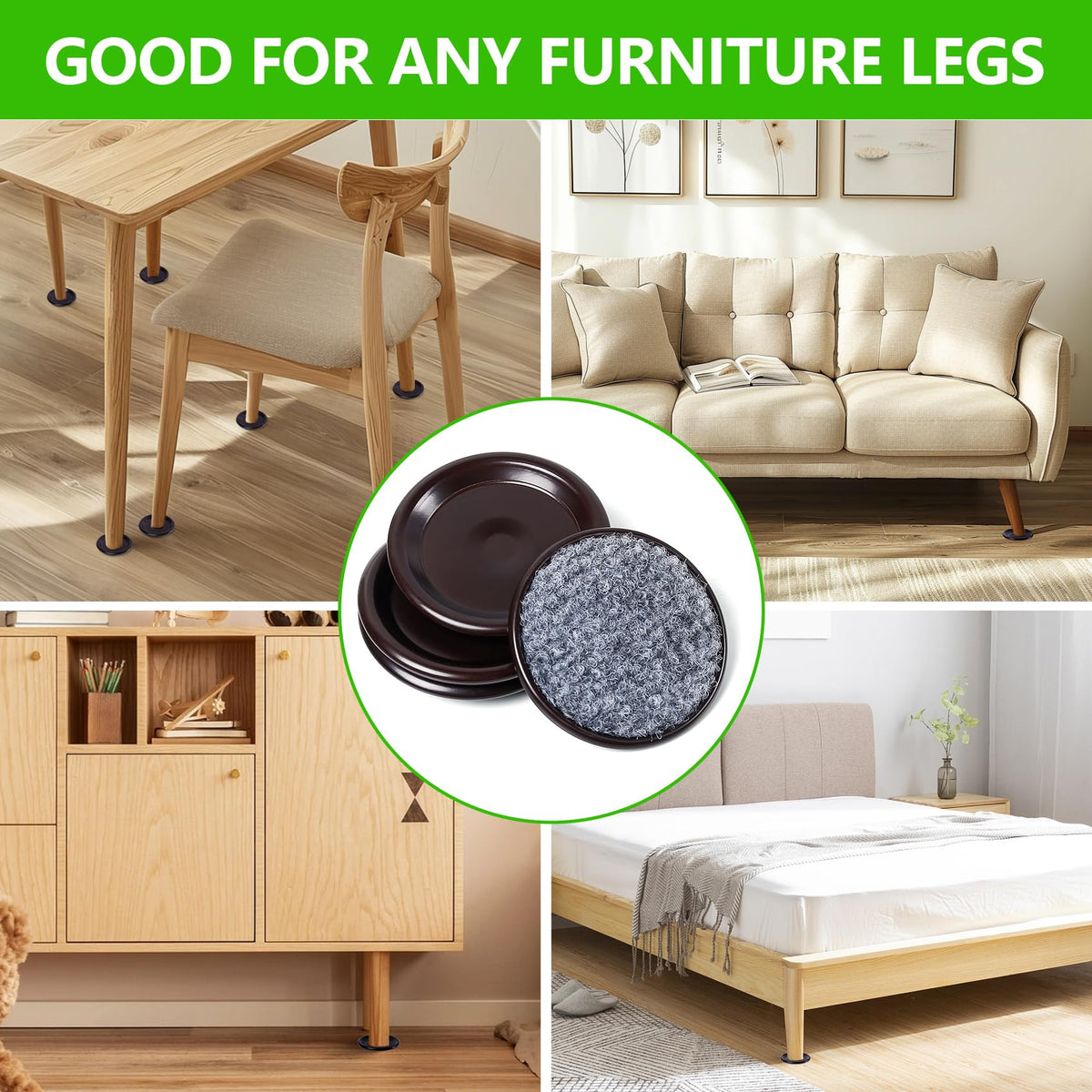GAGUIUP durable, non-piercing design prevents damage to furniture legs.