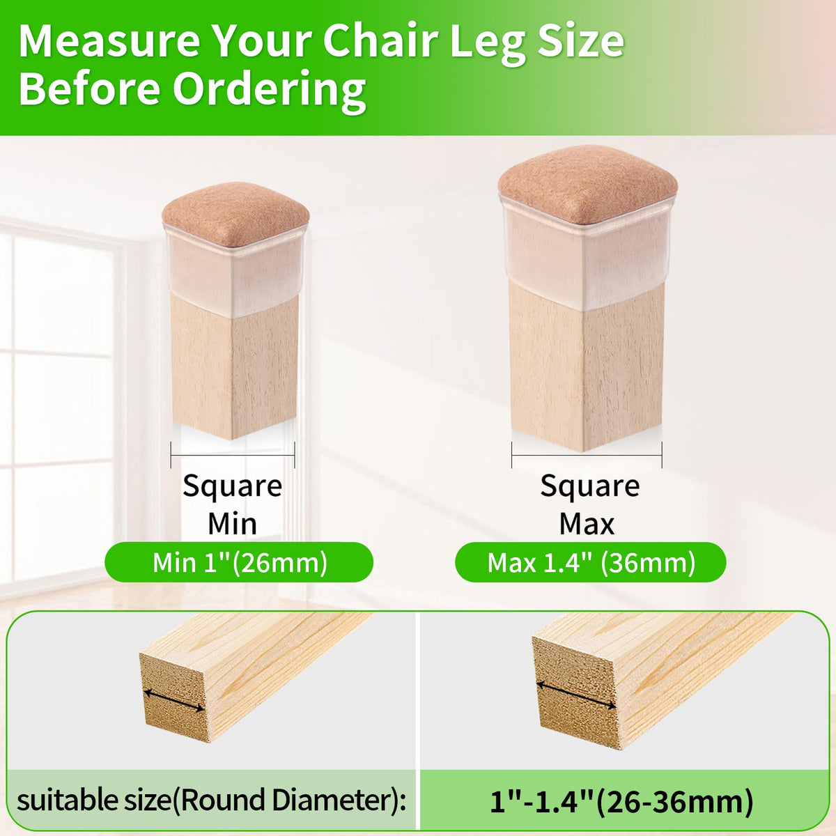GAGUIUP silicone chair covers slip onto chair legs for durable protection.