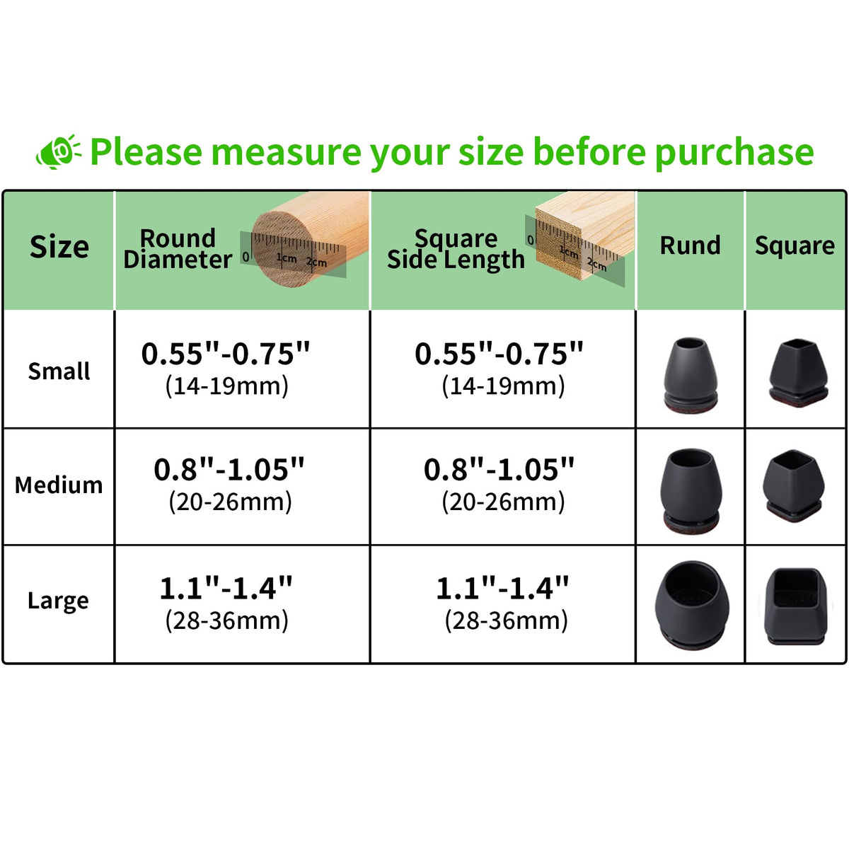 GAGUIUP round chair leg caps with felt reduce friction and noise.