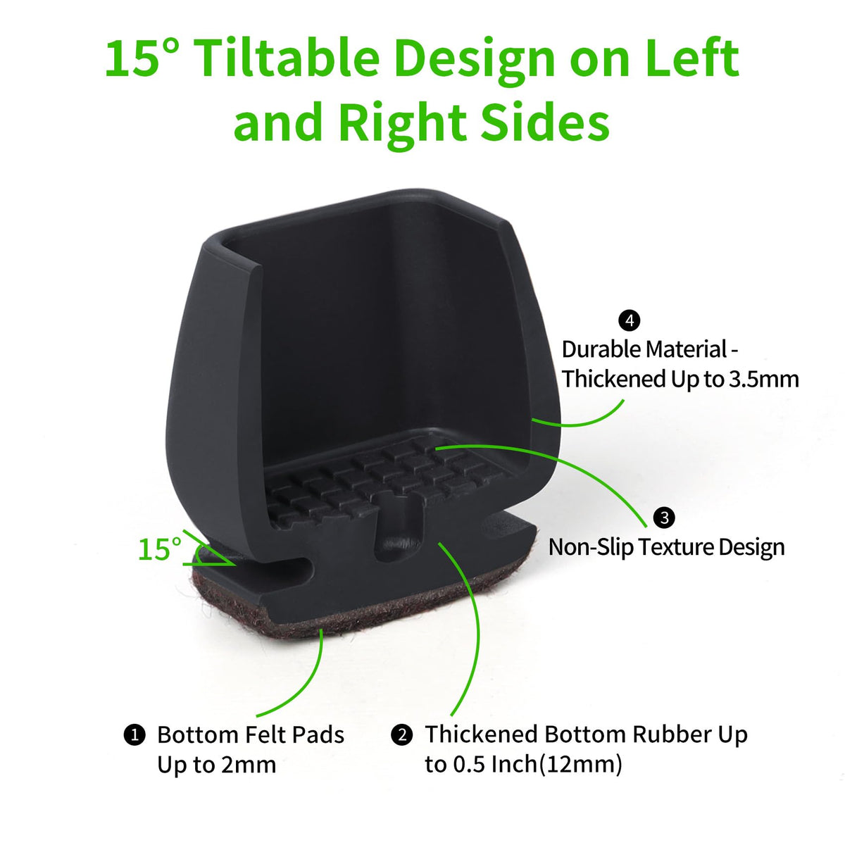 GAGUIUP thick 3.5mm silicone core for durable chair legs.