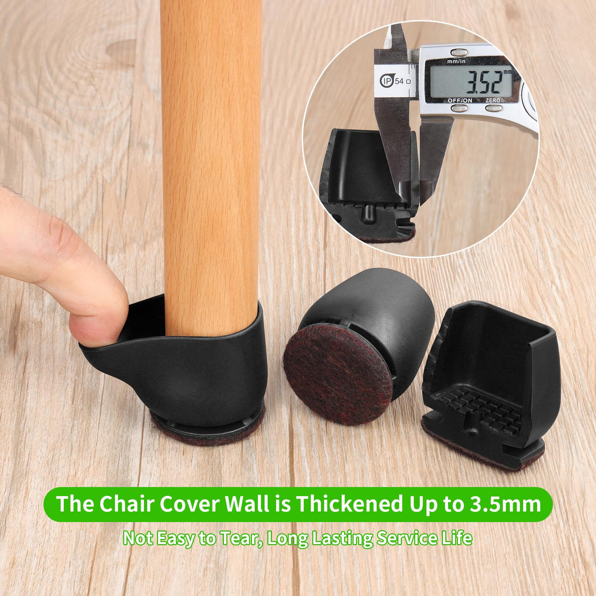 GAGUIUP black round pads protect wood and tile floors.