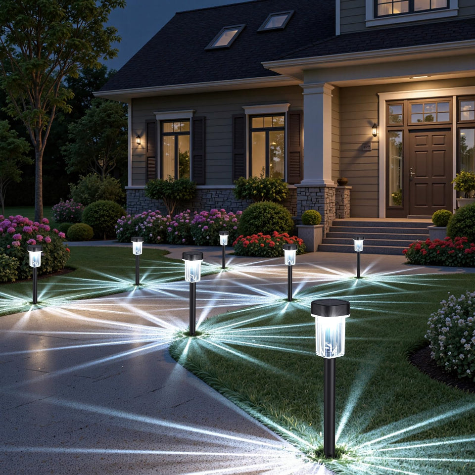 Gahomlumy snowflake-pattern path light for elegant walkway illumination outdoors.