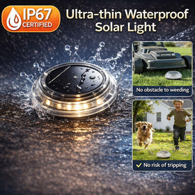 Gahomlumy solar ground lights install flush with the ground, blending into lawns and steps.