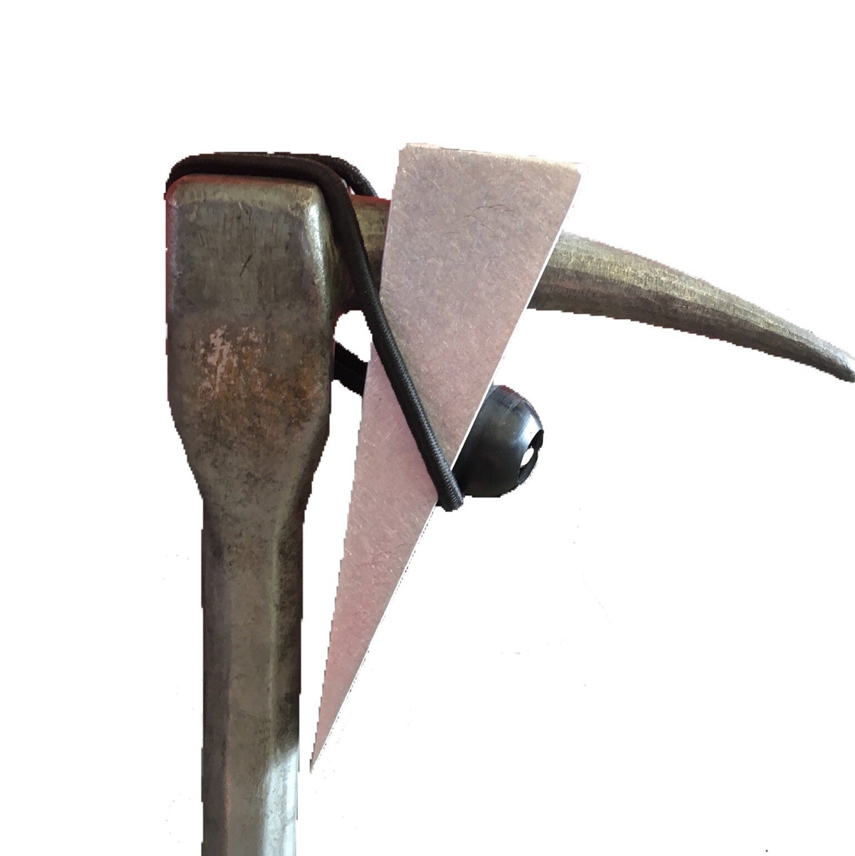 Gahring Machine wedge with red bungee attached for secure tool pairing.