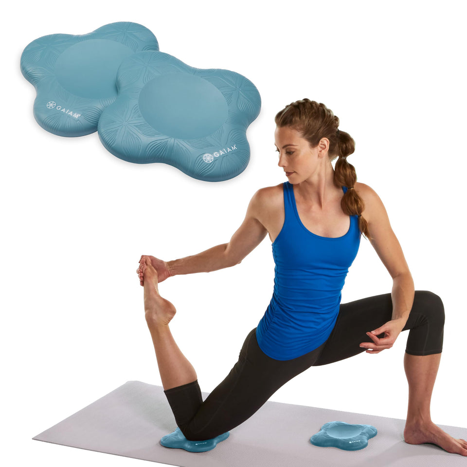 Gaiam Yoga Knee Pad Set under-knee cushions for knee comfort during yoga