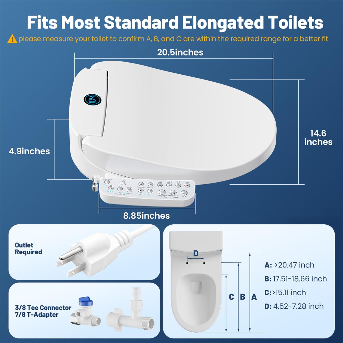 GAICOM bidet seat self-cleaning nozzle ensures hygienic use before and after each wash.