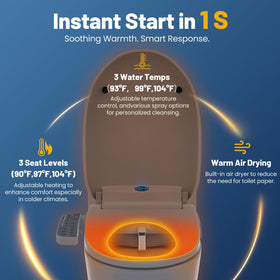 GAICOM bidet side control panel for easy, customizable cleansing at your fingertips.