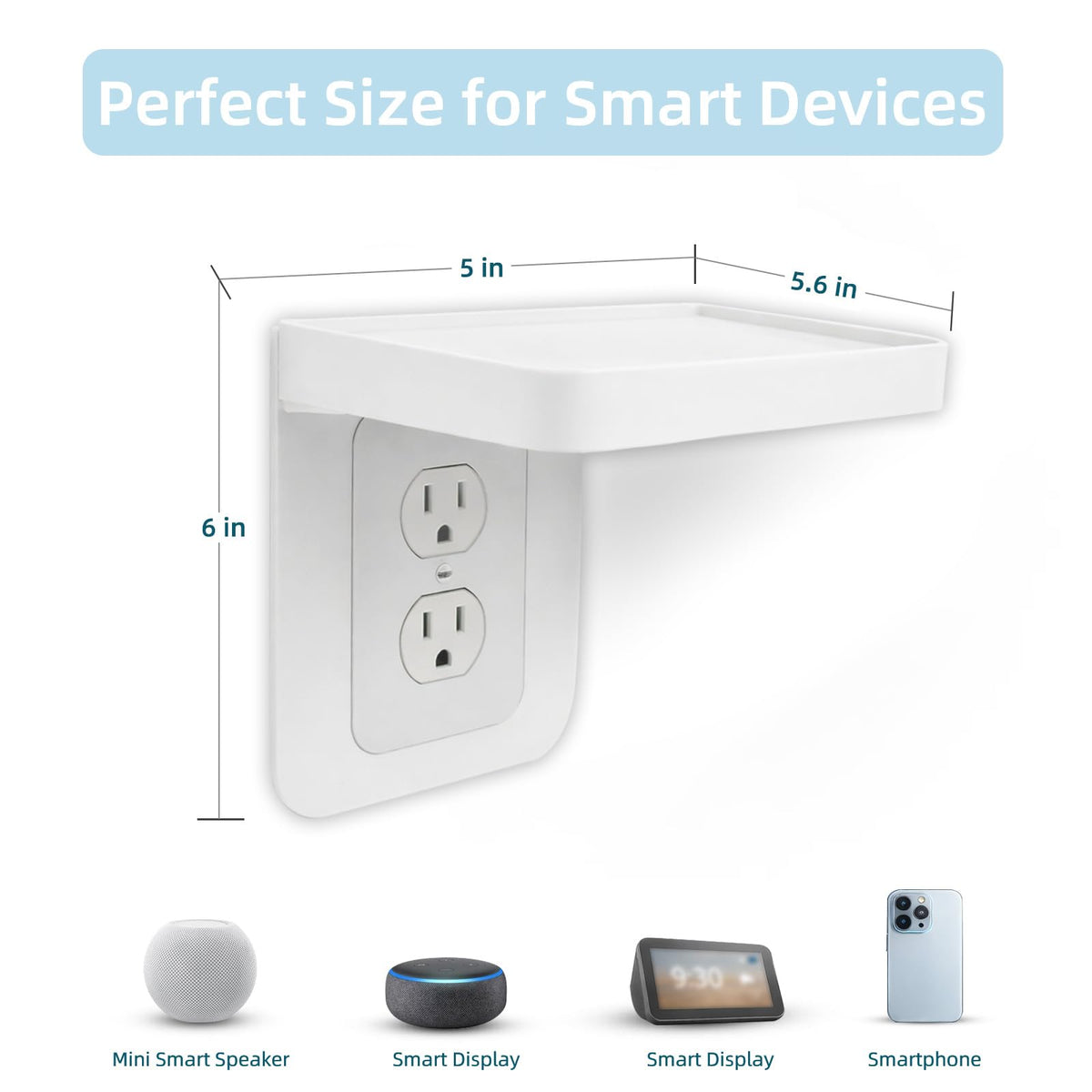 Gaidas outlet shelf 3 kg load capacity supports smart displays and accessories.