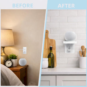 Gaidas outlet shelf screw-on installation saves wall damage and fits standard outlets.