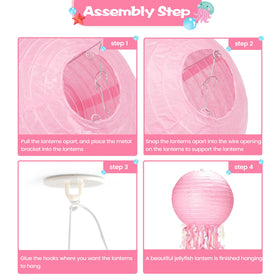 GAILROSO jellyfish decorations include hooks and string for easy ceiling hanging