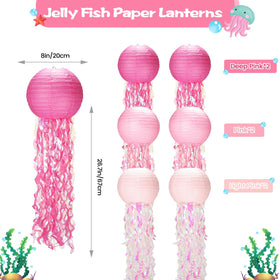 GAILROSO jellyfish lanterns pink 8-inch decor ideal for ceiling installations at celebrations