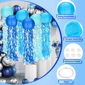Gailroso light blue jellyfish lanterns 8-inch, adds ambient ocean glow