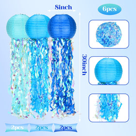 Gailroso sky blue jellyfish lanterns 8-inch, ideal for ceiling hanging