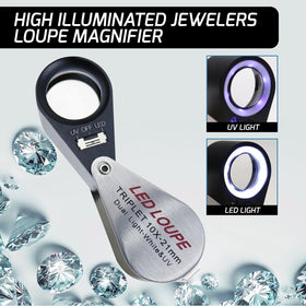 Gain Express Jewelers Loupe UV light helps spot features on gems