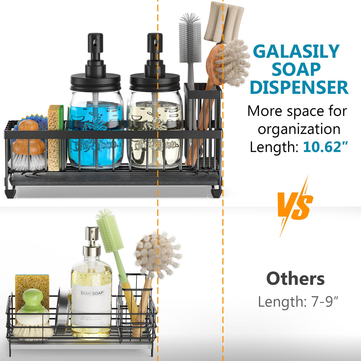 galasily sink caddy sponge holder keeps countertops dry and organized