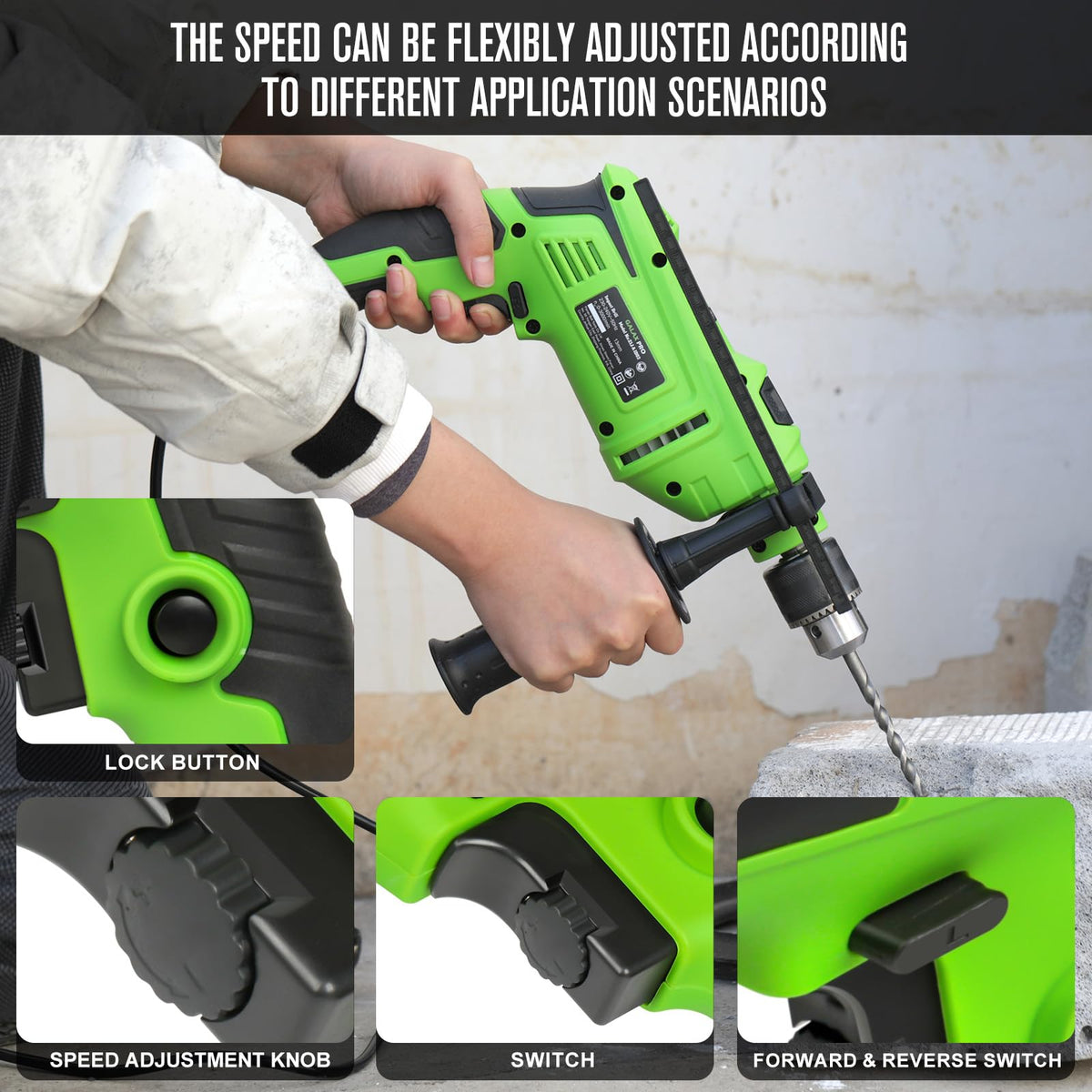 GALAX PRO hammer mode drilling into a concrete surface