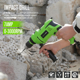 GALAX PRO hammer drill with 360° adjustable auxiliary handle for steady operation