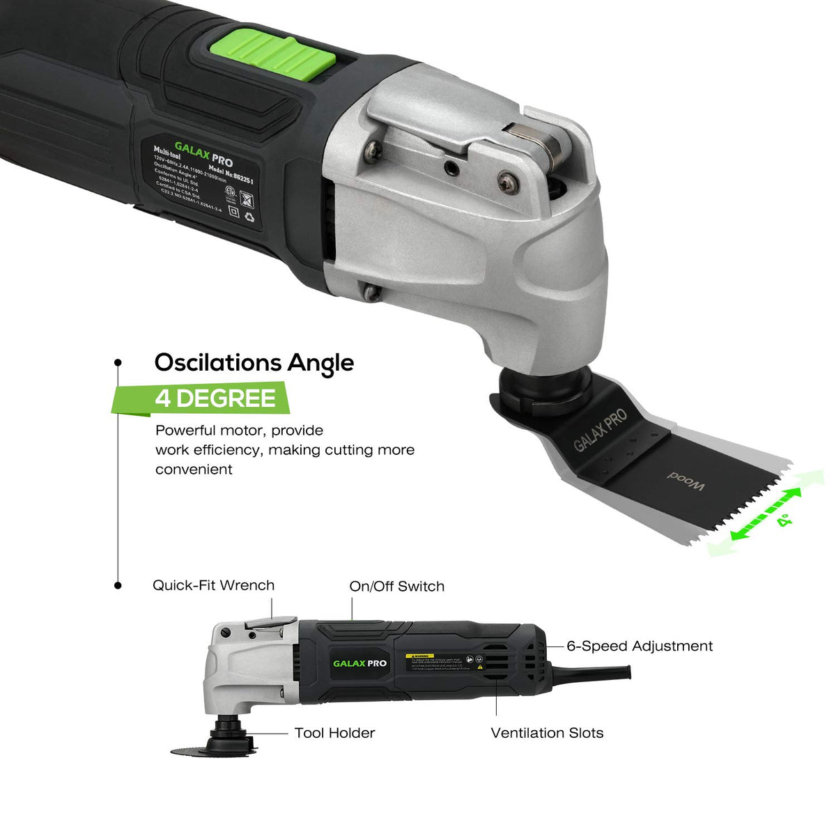 GALAX PRO compact aluminum head fits tight spots with ease