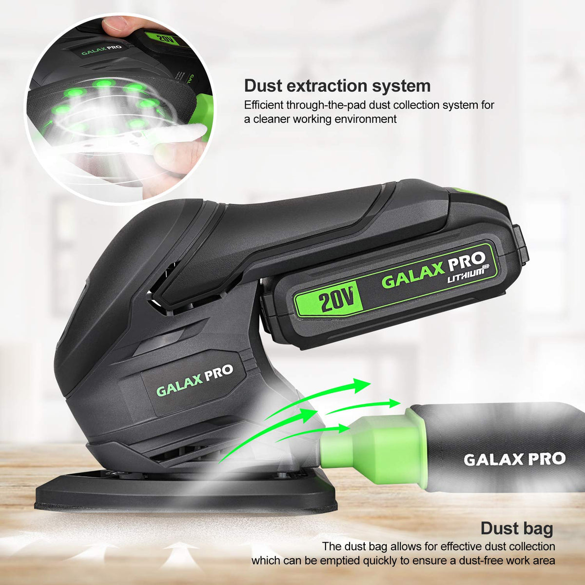 GALAX PRO copper-motor detail sander delivering cooler operation and power
