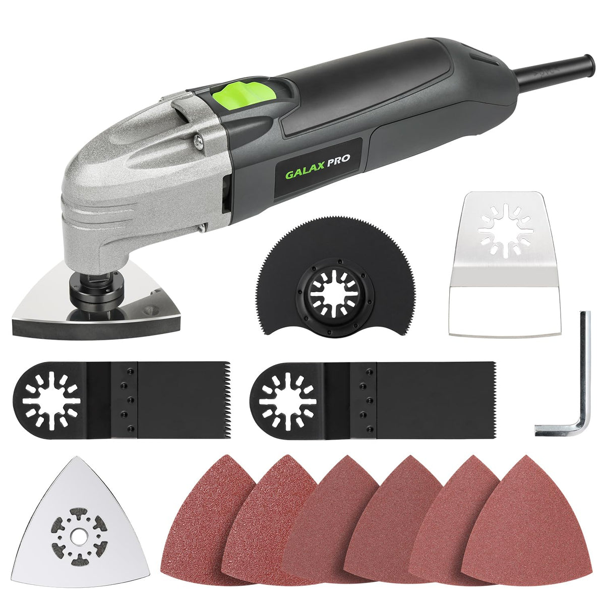 GALAX PRO oscillating multi-tool front view with ergonomic grip for precise cuts