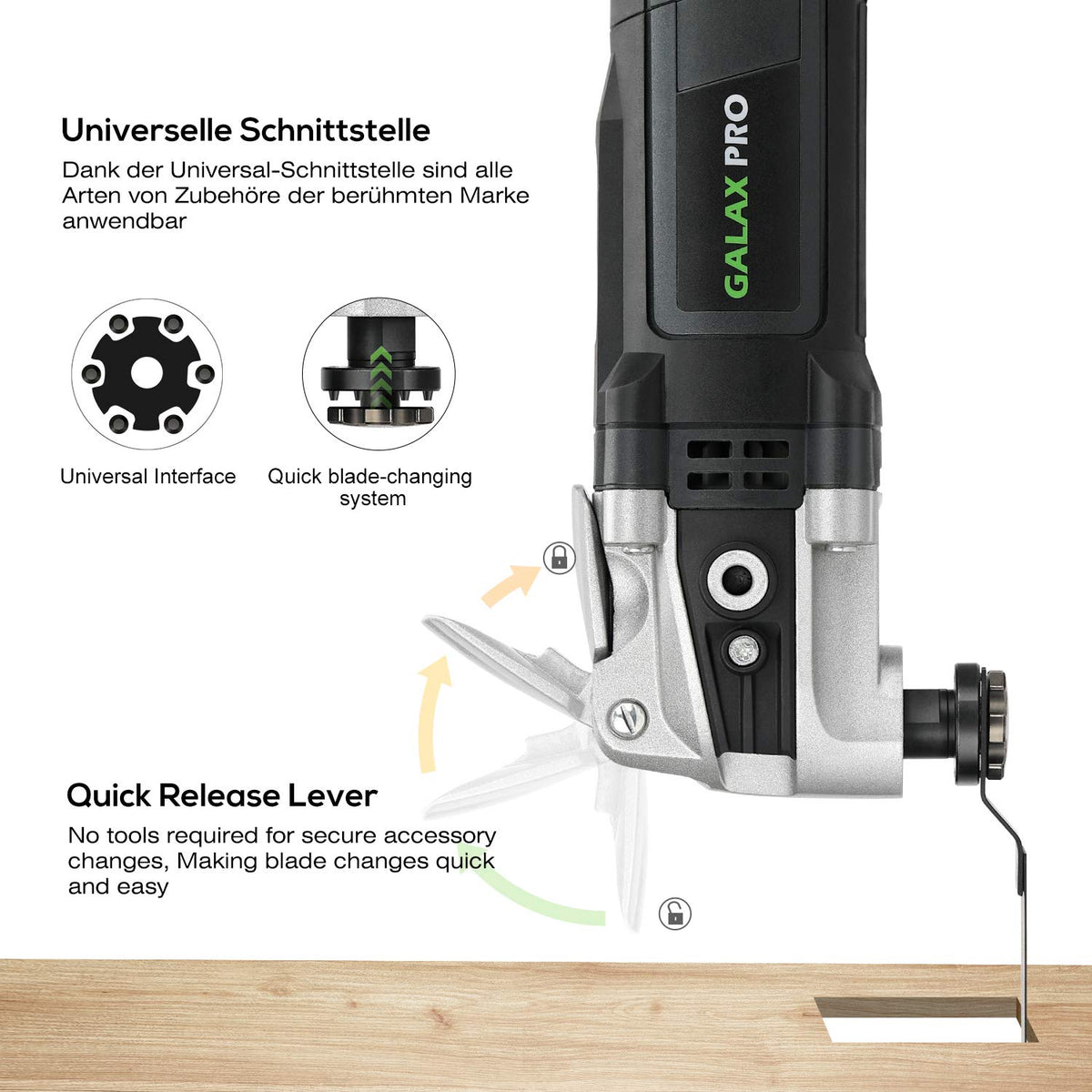 GALAX PRO variable-speed dial lets you tailor speed to the task.