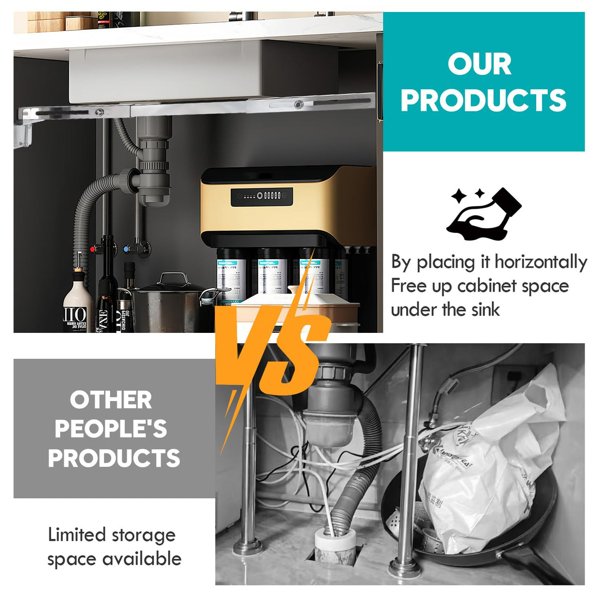Galeith stainless steel brackets offer rust-proof construction for lasting kitchen use.