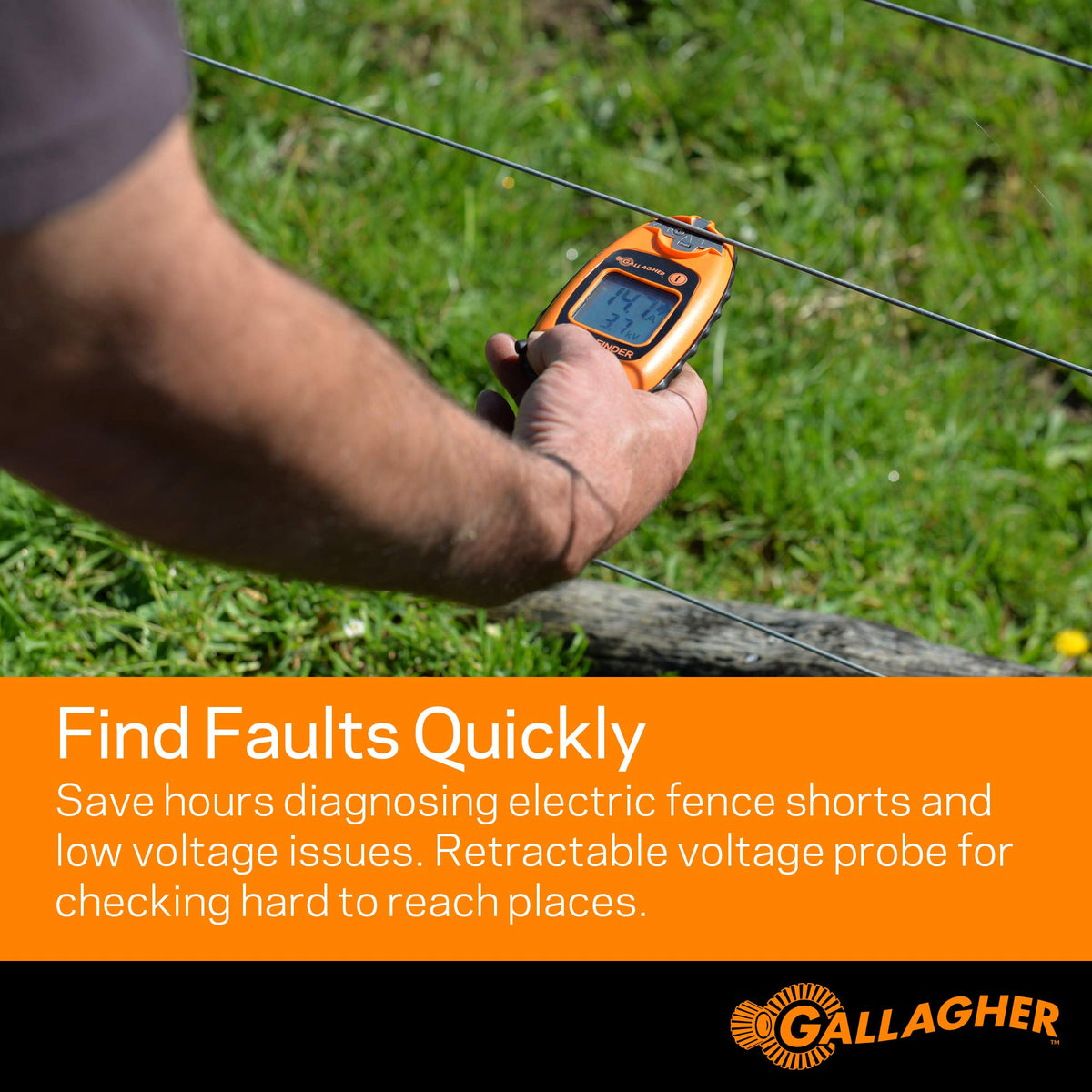 Gallagher Smartfix dual readout presents voltage and amperage for fence management