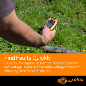 Gallagher Smartfix dual readout presents voltage and amperage for fence management