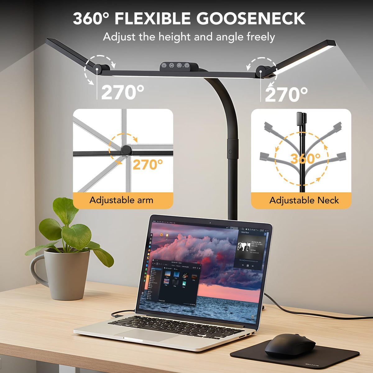 Galnolt LED Desk Lamp color temperature adjustment supports comfortable day-to-night work.