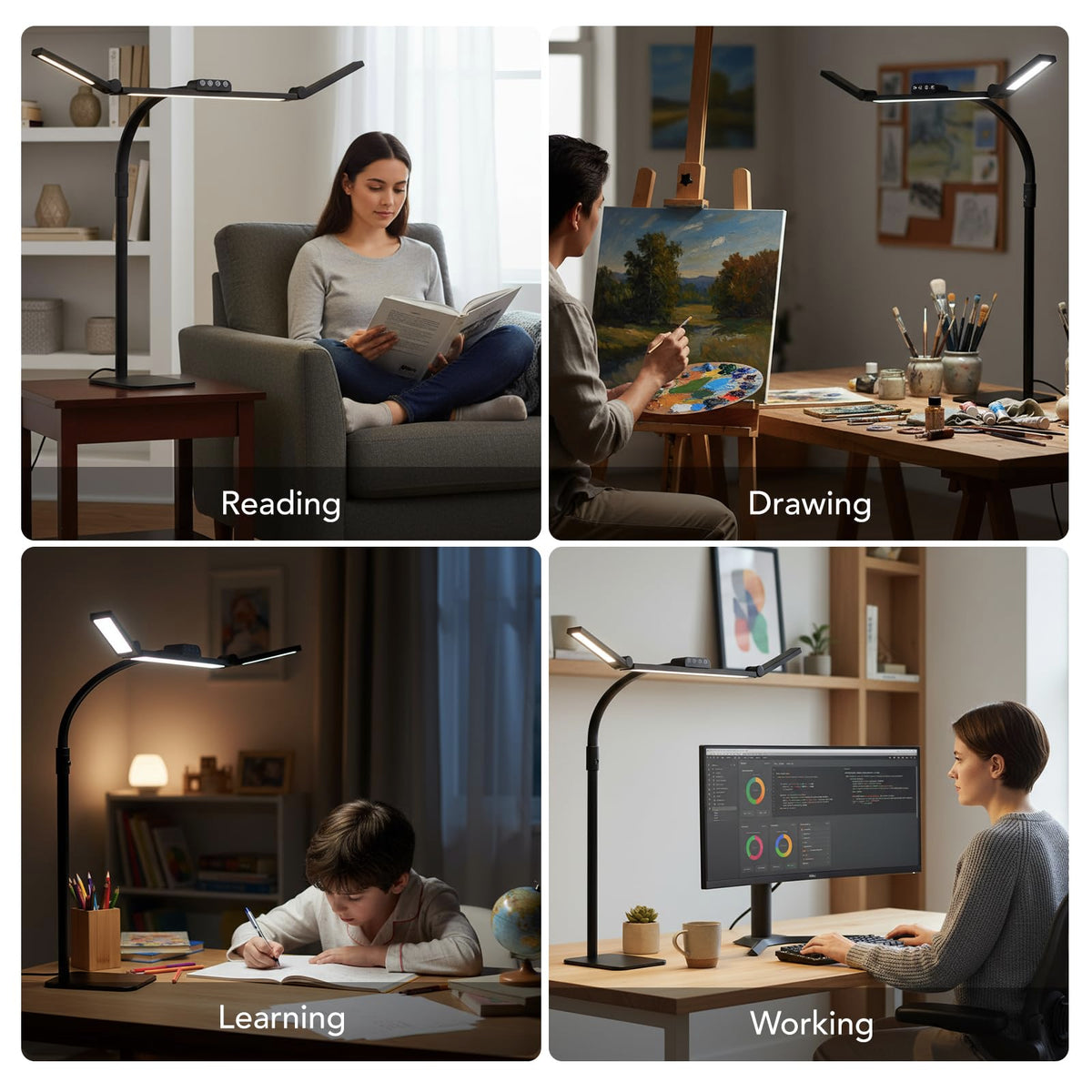 Galnolt LED Desk Lamp memory function recalls last setting on startup.