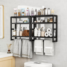 Galood over-the-toilet storage with three shelves keeps essentials neatly organized.