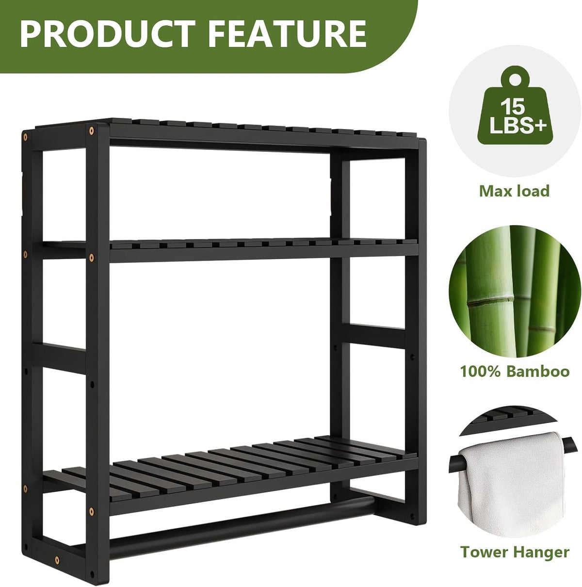 Galood space-saving shelf is perfect for small bathrooms.