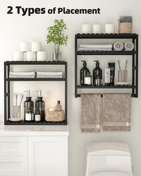 Galood toilet paper storage shelf in bamboo for organized essentials