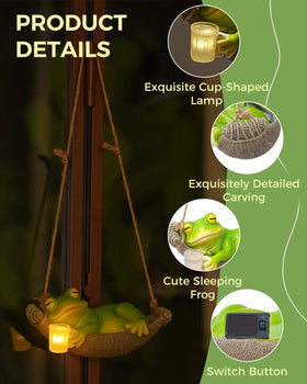 GaloTrek frog with solar panel back charging in daylight for night glow