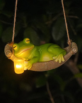 GaloTrek sleeping frog figurine with resin detail for home decor