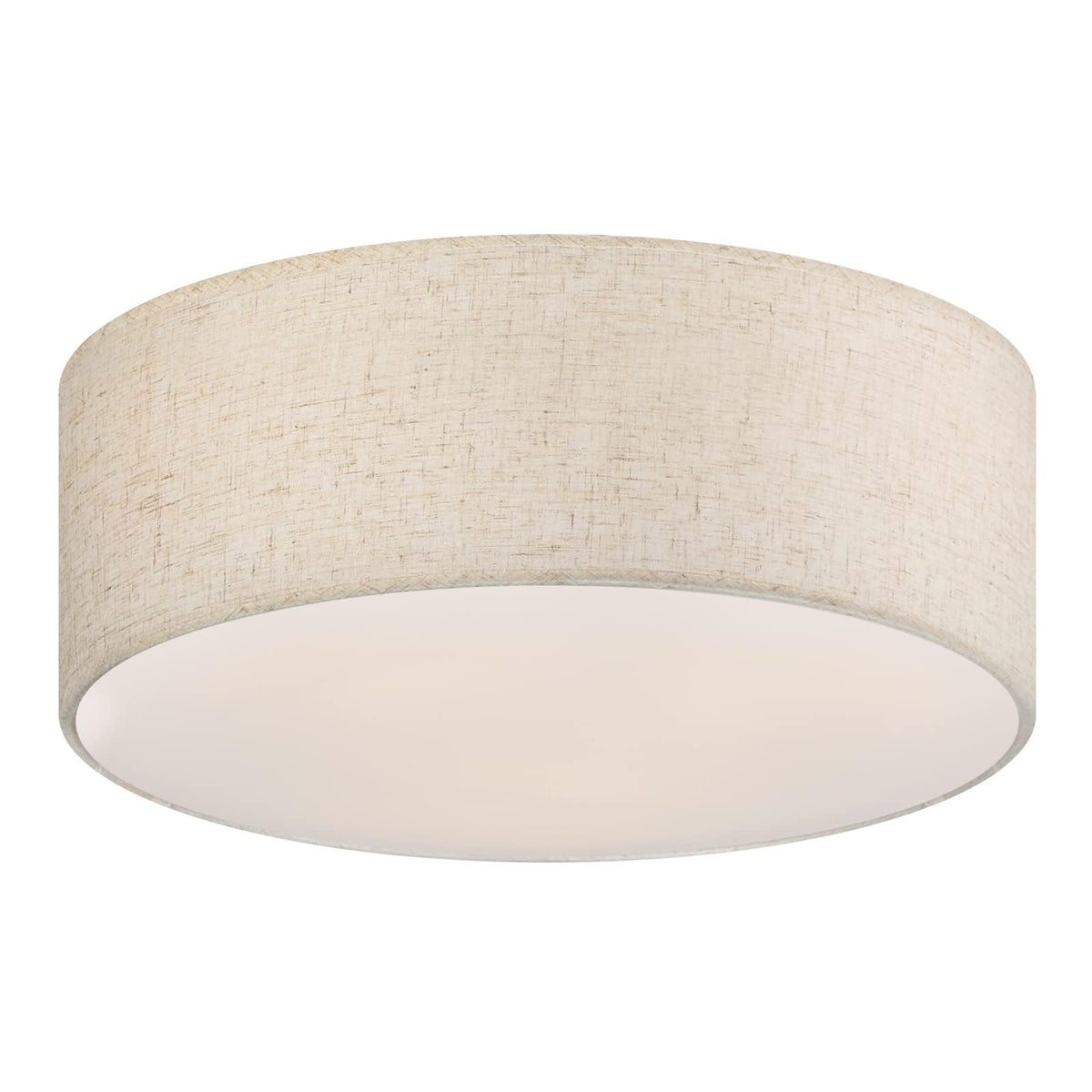 Galtlap 18 inch drum ceiling light with linen shade provides soft, even illumination.